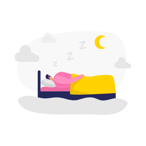 夜寝ている人のイラスト